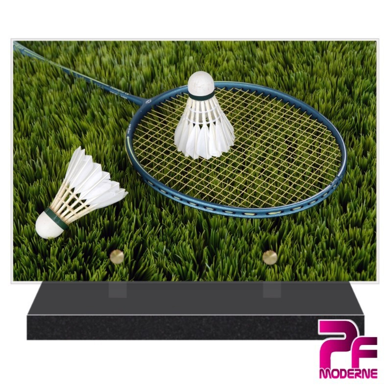 PLAQUE FUNÉRAIRE BADMINTON PFM10500