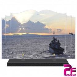 PLAQUE FUNÉRAIRE LIVRE BATEAU MARINE NATIONALE PFM9018