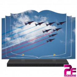 PLAQUE FUNÉRAIRE LIVRE AVION PATROUILLE DE FRANCE PFM7032