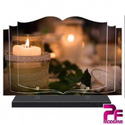 Lanterne Funéraire Avec Cœur Doré 33 Cm H – Bougie Funéraire Avec Bougie Décorative