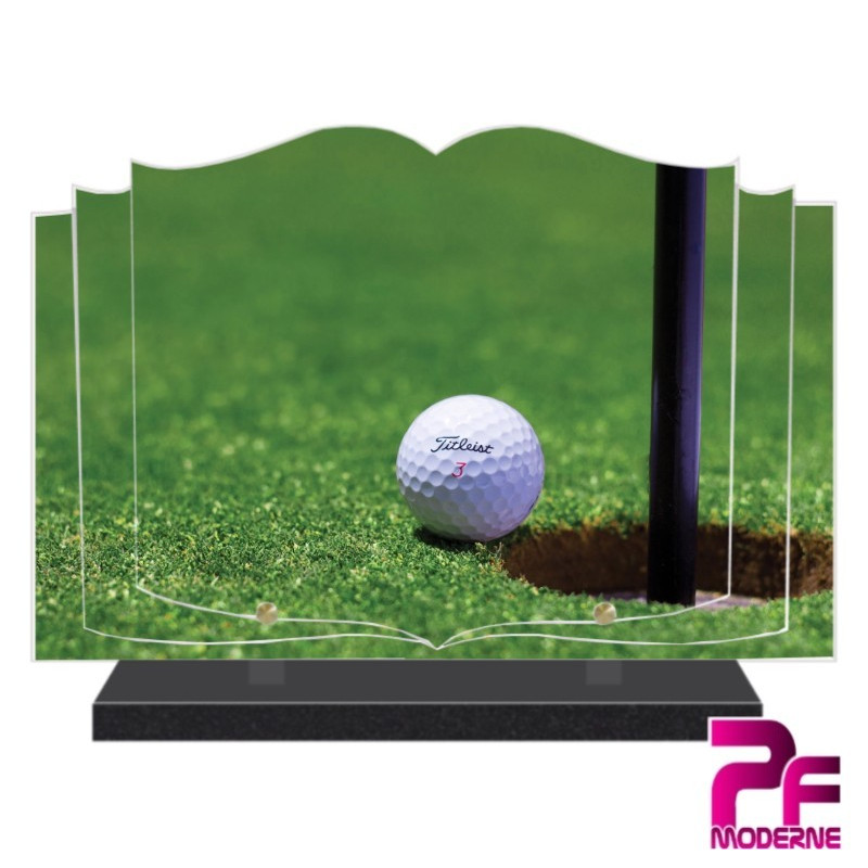 PLAQUE FUNÉRAIRE LIVRE GOLF GOLFEUR PFM10015