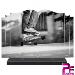 PLAQUE FUNÉRAIRE LIVRE SKATEBOARD PFM10020