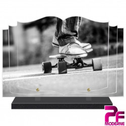 PLAQUE FUNÉRAIRE LIVRE SKATE PLANCHE A ROULETTE PFM10023