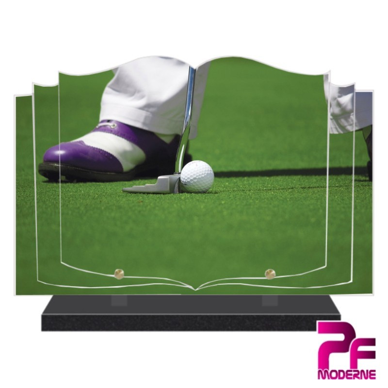 PLAQUE FUNÉRAIRE LIVRE GOLF SPORT LOISIRS PFM10028