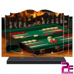 PLAQUE FUNÉRAIRE LIVRE BACKGAMMON PFM10029