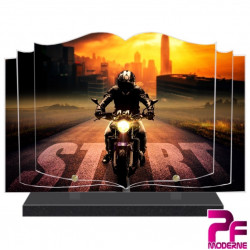 PLAQUE FUNÉRAIRE LIVRE MOTO MOTARD PFM6502