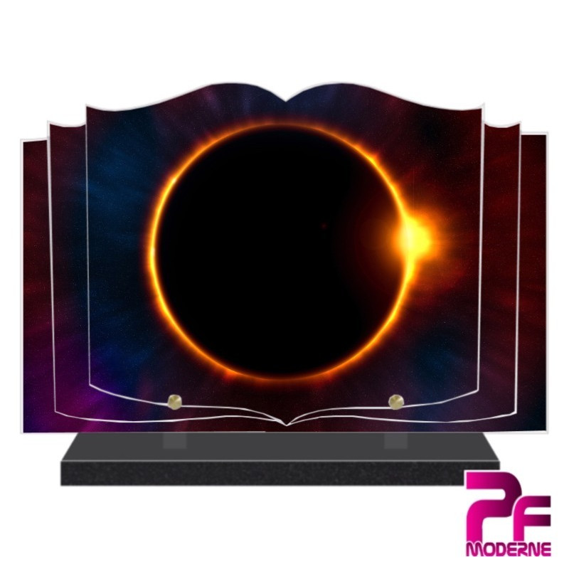 PLAQUE FUNÉRAIRE LIVRE ECLIPSE SOLAIRE PFM2082