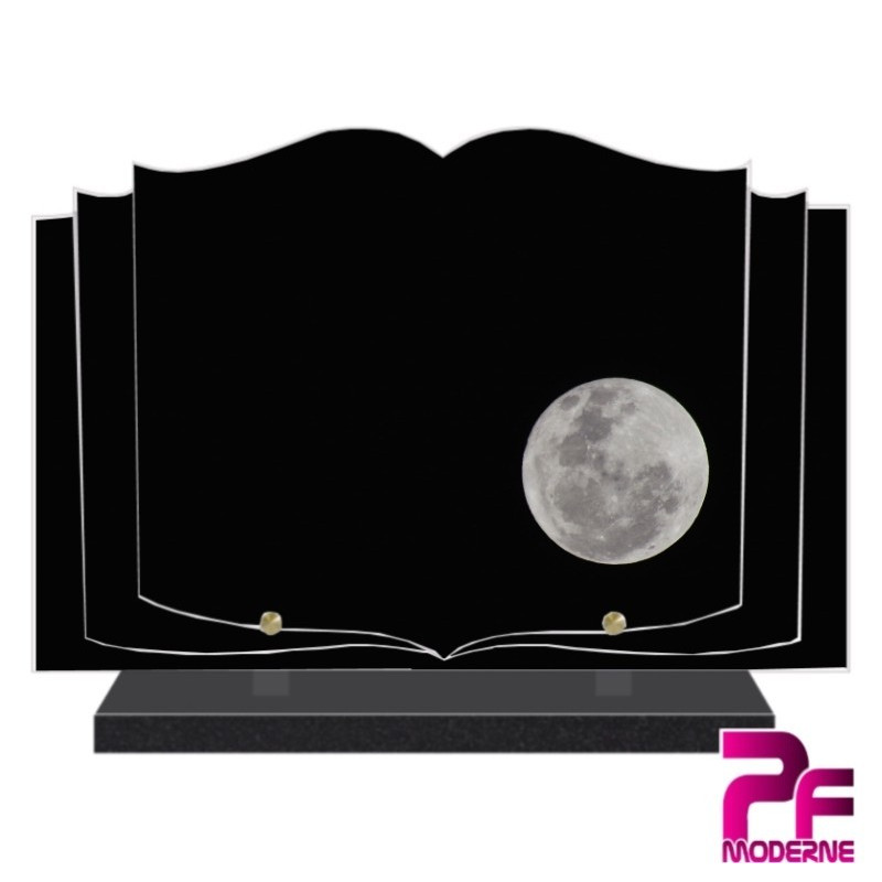 PLAQUE FUNÉRAIRE LIVRE CIEL ET PLEINE LUNE PFM2102