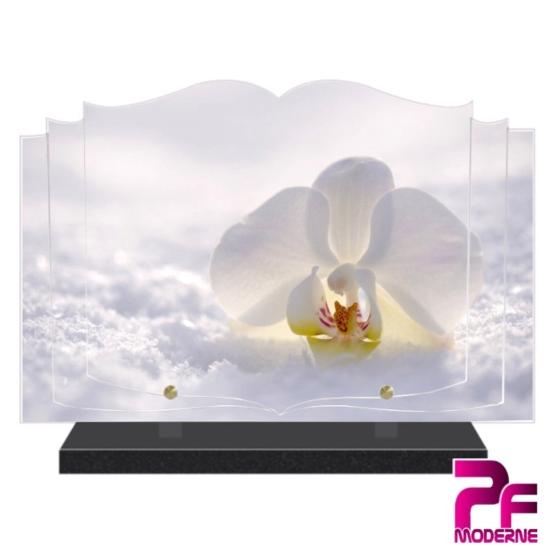 PLAQUE FUNÉRAIRE LIVRE FLEURS ORCHIDÉE BLANCHE PFM2096 PLAQUE FUNÉRAIRE LIVRE FLEURS ORCHIDÉE BLANCHE PFM2096