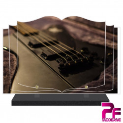 PLAQUE FUNÉRAIRE LIVRE MUSIQUE GUITARE BASS PFM1004