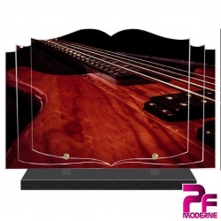 PLAQUE FUNÉRAIRE LIVRE GUITARE BASS PFM1005