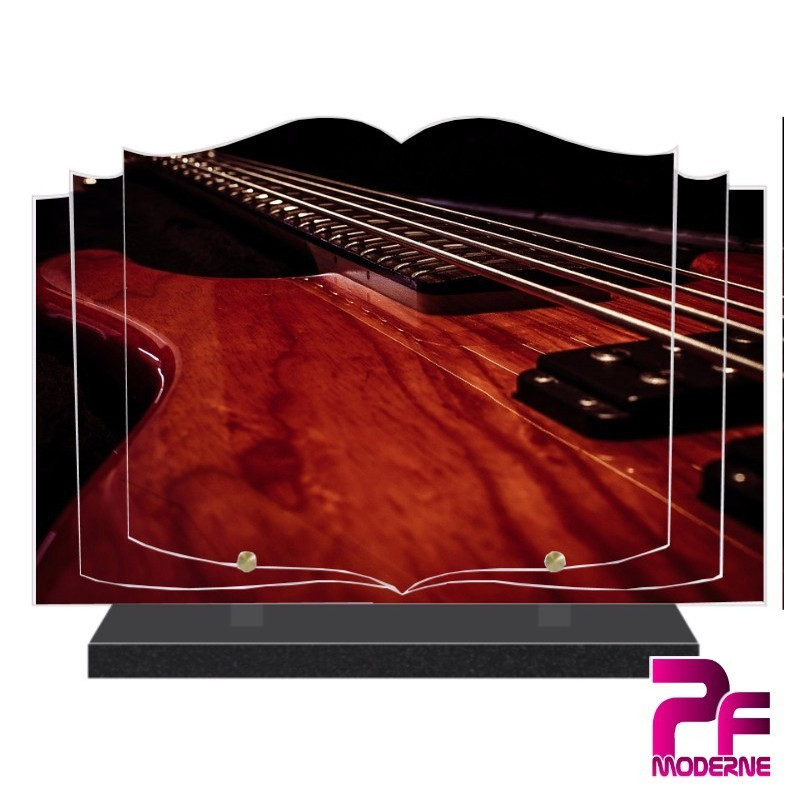 PLAQUE FUNÉRAIRE LIVRE GUITARE BASS PFM1005