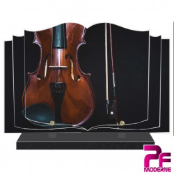 PLAQUE FUNÉRAIRE LIVRE MUSIQUE VIOLON PFM1022