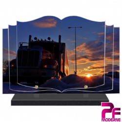 PLAQUE FUNÉRAIRE LIVRE POIDS LOURDS CAMION SOLEIL PFM13000