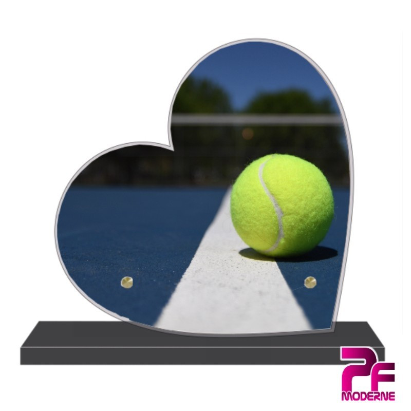 PLAQUE FUNÉRAIRE CŒUR TENNIS PFM10300