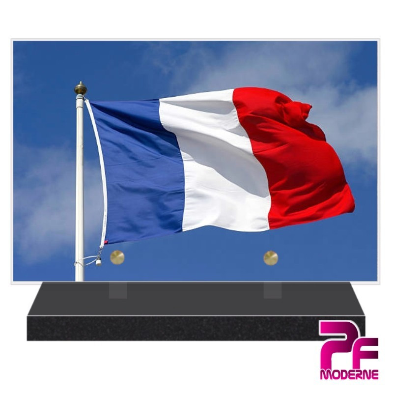 PLAQUE FUNÉRAIRE ARMÉE DRAPEAU FRANÇAIS PFM9000