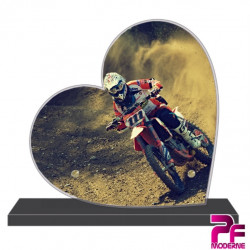 PLAQUE FUNÉRAIRE CŒUR MOTO CROSS PFM10355