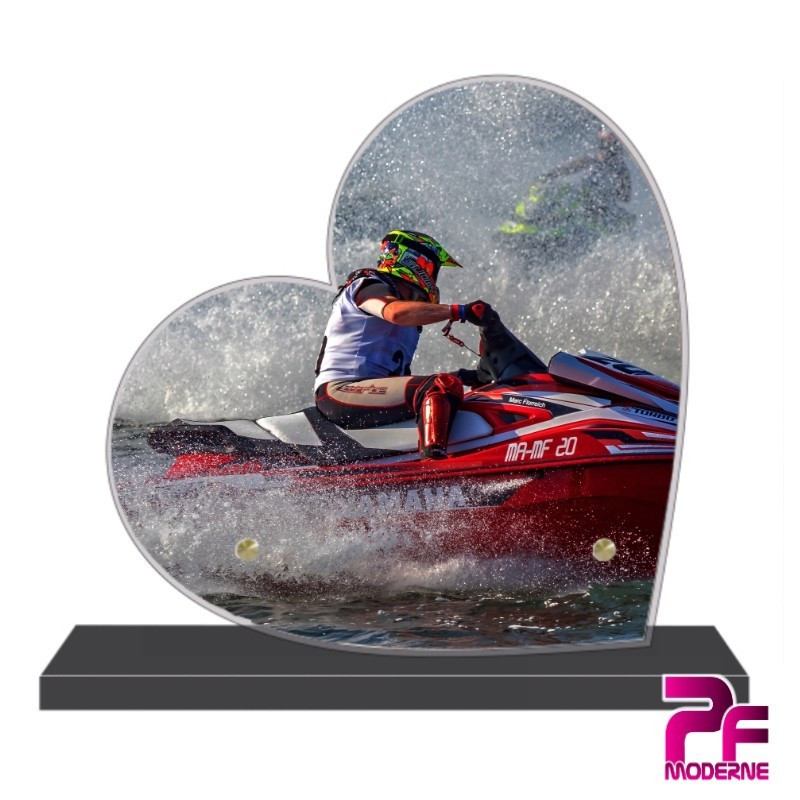 PLAQUE FUNÉRAIRE CŒUR JETSKI PFM10393