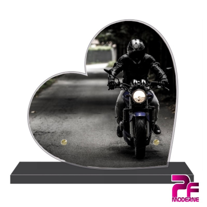 PLAQUE FUNÉRAIRE CŒUR MOTARD PFM6501