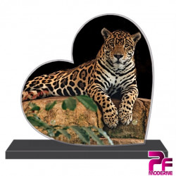 PLAQUE FUNÉRAIRE CŒUR ANIMAUX JAGUARD PFM4045