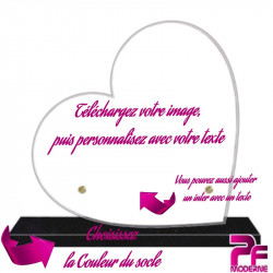 PLAQUE FUNÉRAIRE A PERSONNALISER COEUR AVEC PHOTO + TEXTE PFM0003