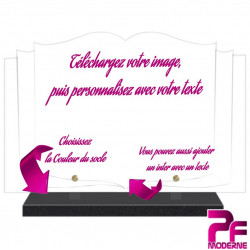 PLAQUE FUNÉRAIRE A PERSONNALISER LIVRE OUVERT AVEC PHOTO + TEXTE PFM0002