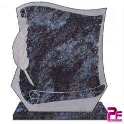 PLAQUE FUNÉRAIRE GRANIT CG19 PARCHEMIN PERSONNALISABLE MASS BLUE