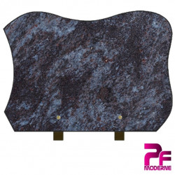 PLAQUE FUNÉRAIRE EN GRANIT CG12 SUR PIEDS PERSONNALISABLE MASS BLUE