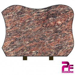 PLAQUE FUNÉRAIRE EN GRANIT CG12 SUR PIEDS PERSONNALISABLE ROSE D ALVA