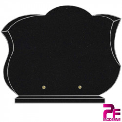 PLAQUE FUNÉRAIRE EN GRANIT CG14 CHANFREINÉE PERSONNALISABLE NOIR MARLIN