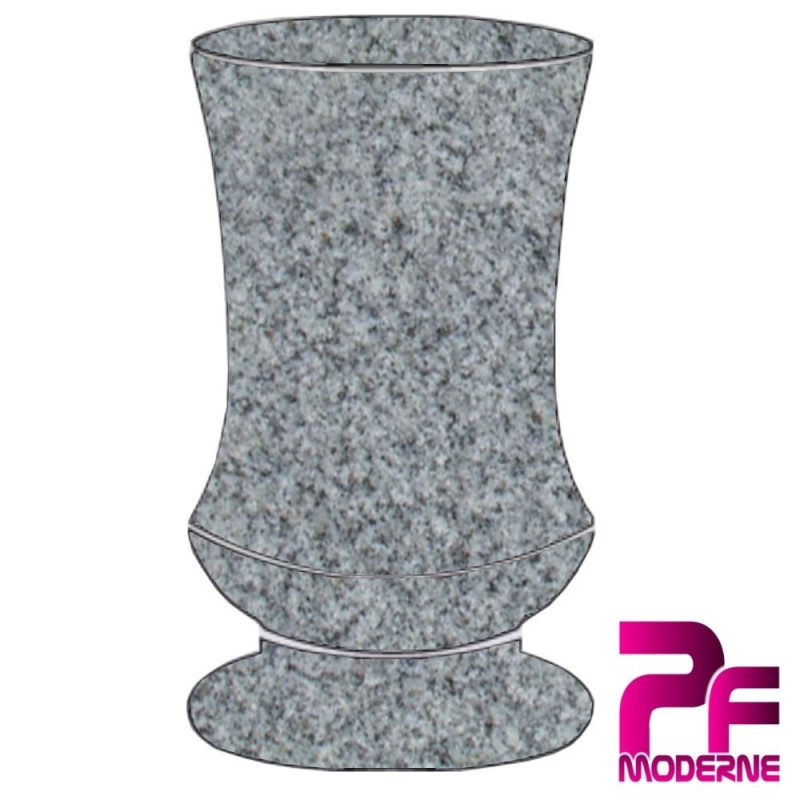 VASE FUNÉRAIRE EN GRANIT TOURNE 28CM PERSONNALISABLE gris indien