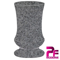 VASE FUNÉRAIRE EN GRANIT TOURNE 28CM PERSONNALISABLE gris mouchete