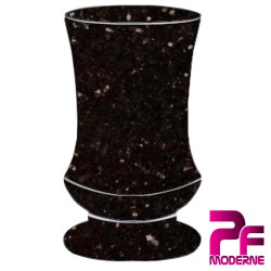 VASE FUNÉRAIRE EN GRANIT TOURNE 28CM PERSONNALISABLE noir galaxy