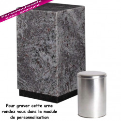 URNE GRANIT MASS BLUE UC21 AVEC CENDRIER CINÉRAIRE PERSONNALISABLE