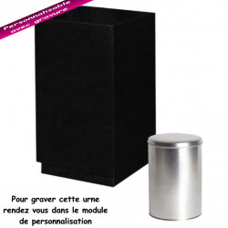 URNE GRANIT NOIR MARLIN UC21 AVEC CENDRIER CINÉRAIRE PERSONNALISABLE