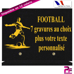 PLAQUE FUNÉRAIRE FOOTBALL SUR SOCLE PERSONNALISABLE