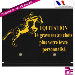 PLAQUE FUNÉRAIRE CHEVAUX A PERSONNALISER