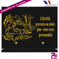 PLAQUE FUNÉRAIRE CHASSE CHASSEUR A PERSONNALISER