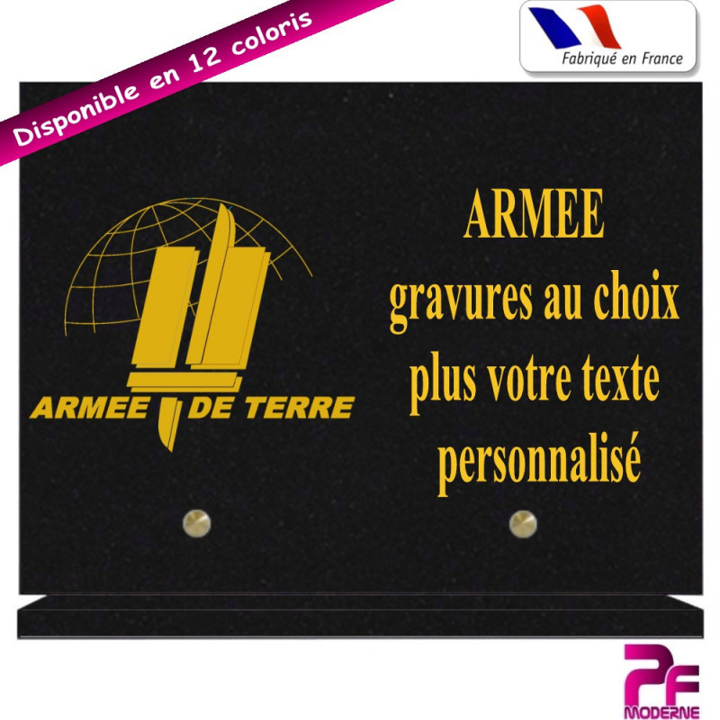 PLAQUE FUNÉRAIRE ARMÉE DE TERRE A PERSONNALISER