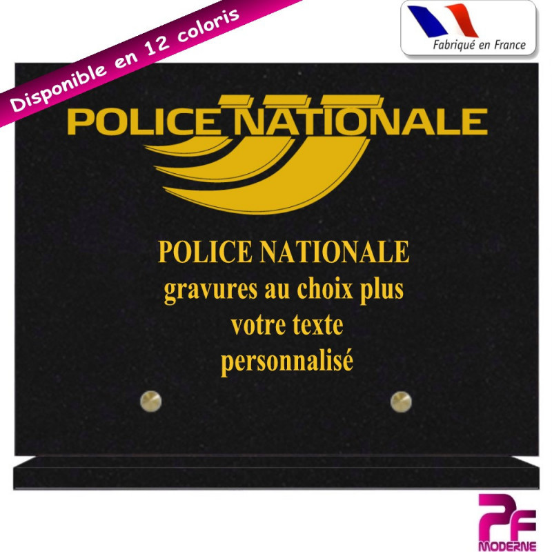 PLAQUE FUNÉRAIRE POLICE NATIONALE A PERSONNALISER