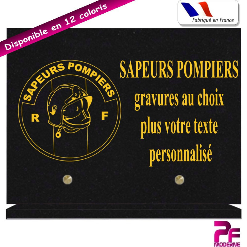 PLAQUE FUNÉRAIRE SAPEURS POMPIERS A PERSONNALISER