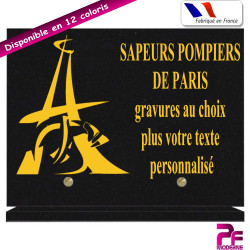 PLAQUE FUNÉRAIRE POMPIERS DE PARIS A PERSONNALISER