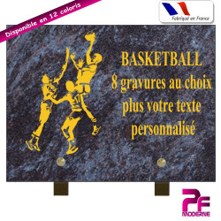 PLAQUE FUNÉRAIRE BASKETBALL A PERSONNALISER SUR PIEDS