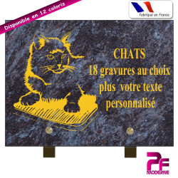 PLAQUE FUNÉRAIRE CHATS A PERSONNALISER SUR PIEDS