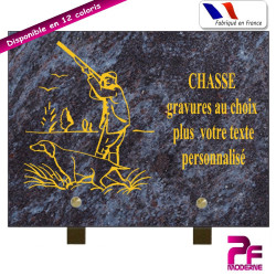 PLAQUE FUNÉRAIRE CHASSEUR CHASSE A PERSONNALISER SUR PIEDS