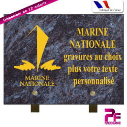 PLAQUE FUNÉRAIRE MARINE NATIONALE A PERSONNALISER SUR PIEDS