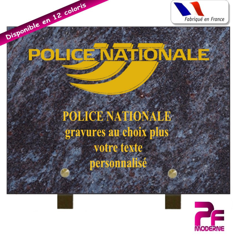 PLAQUE FUNÉRAIRE POLICE NATIONALE A PERSONNALISER SUR PIEDS