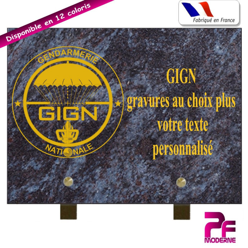 PLAQUE FUNÉRAIRE GIGN A PERSONNALISER SUR PIEDS