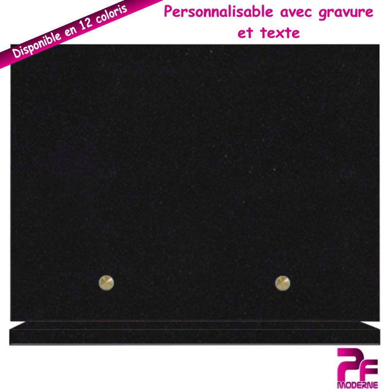 PLAQUE FUNÉRAIRE SUR SOCLE NOIR MARLIN PERSONNALISABLE