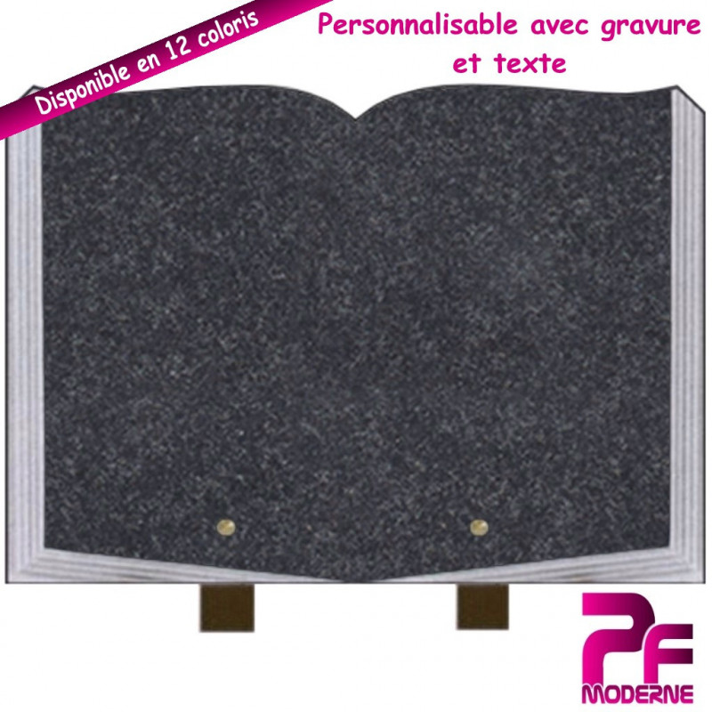 PLAQUE FUNÉRAIRE LIVRE OUVERT IMPALA SUR PIEDS PERSONNALISABLE